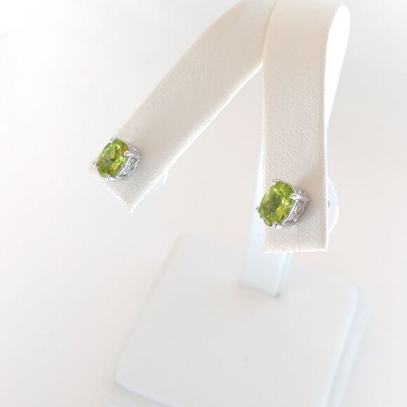 Peridot 5x7 Oval 2 Cttw Post Earrings - Picture 6 of 7